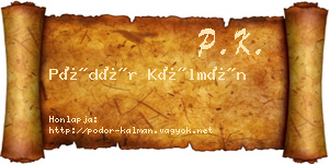 Pödör Kálmán névjegykártya